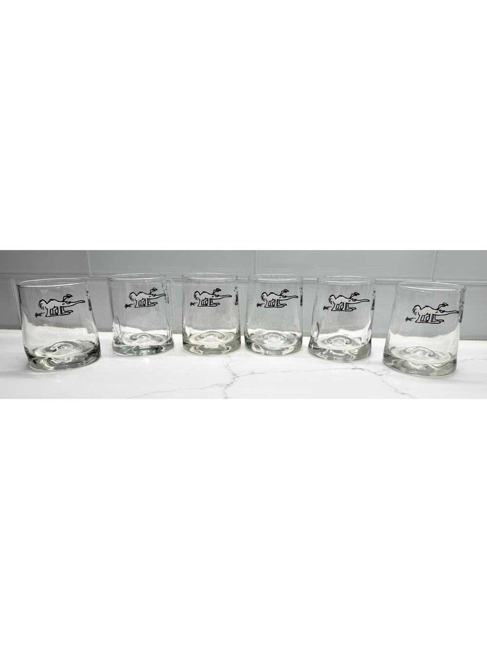 SET of 6 Vintage B.C. Johnny Hart Arby's Glass Tumblers, Water Glass - Anteater